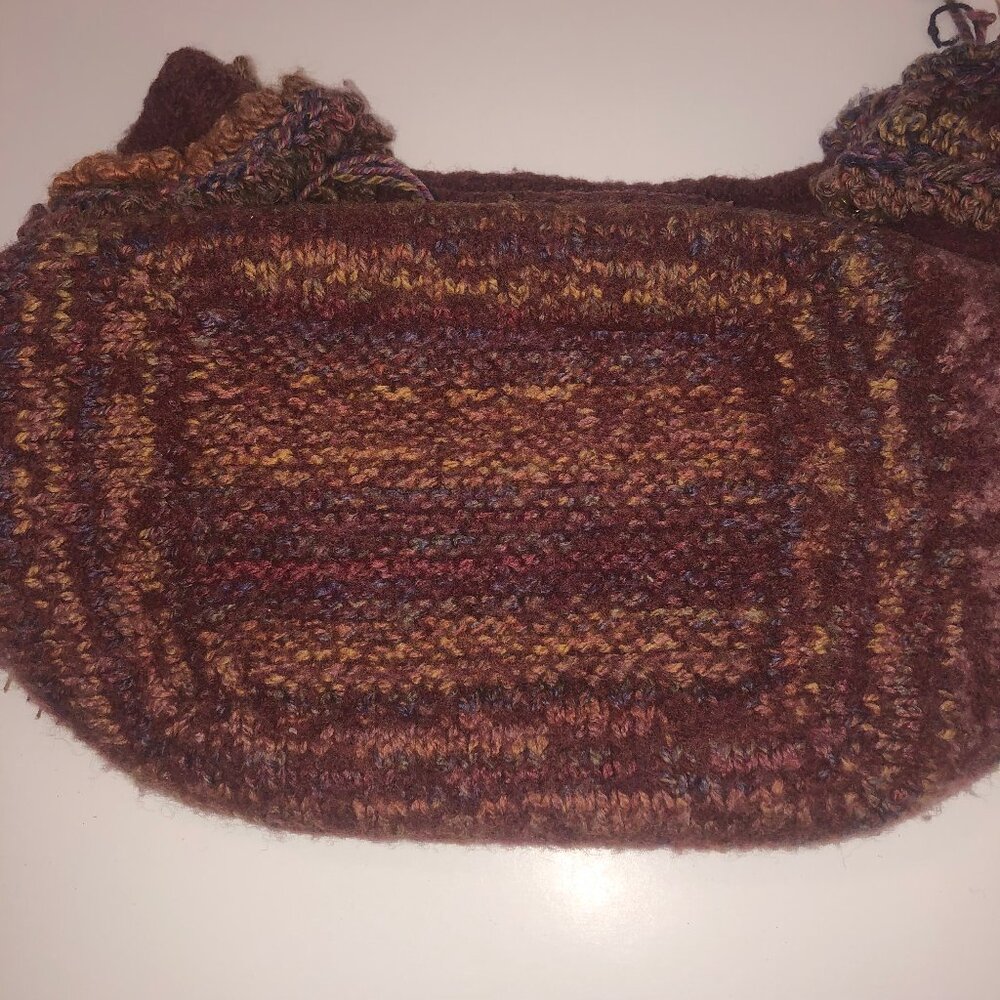 Vintage Handcrafted Wool Shoulder Bag | Shigra-Inspired Artisan Piece - Picture 12 of 14
